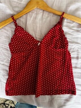 Brandy Melville Red Heart Print Cami Top